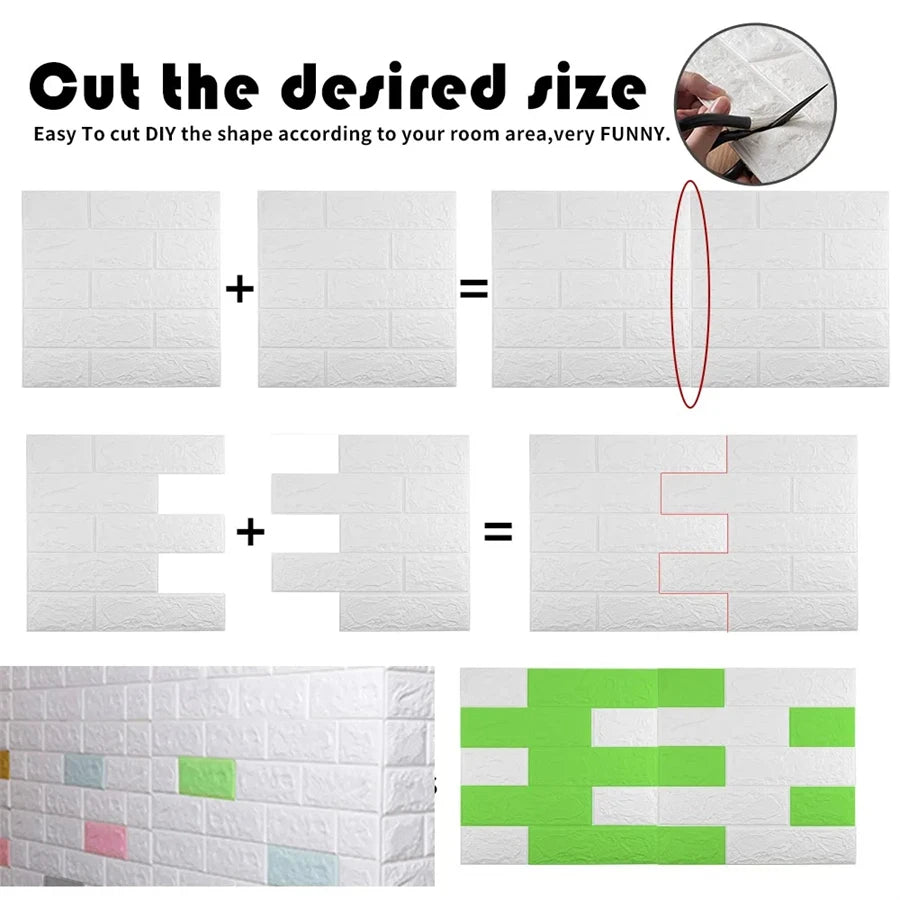 3D Brick Wall Sticker