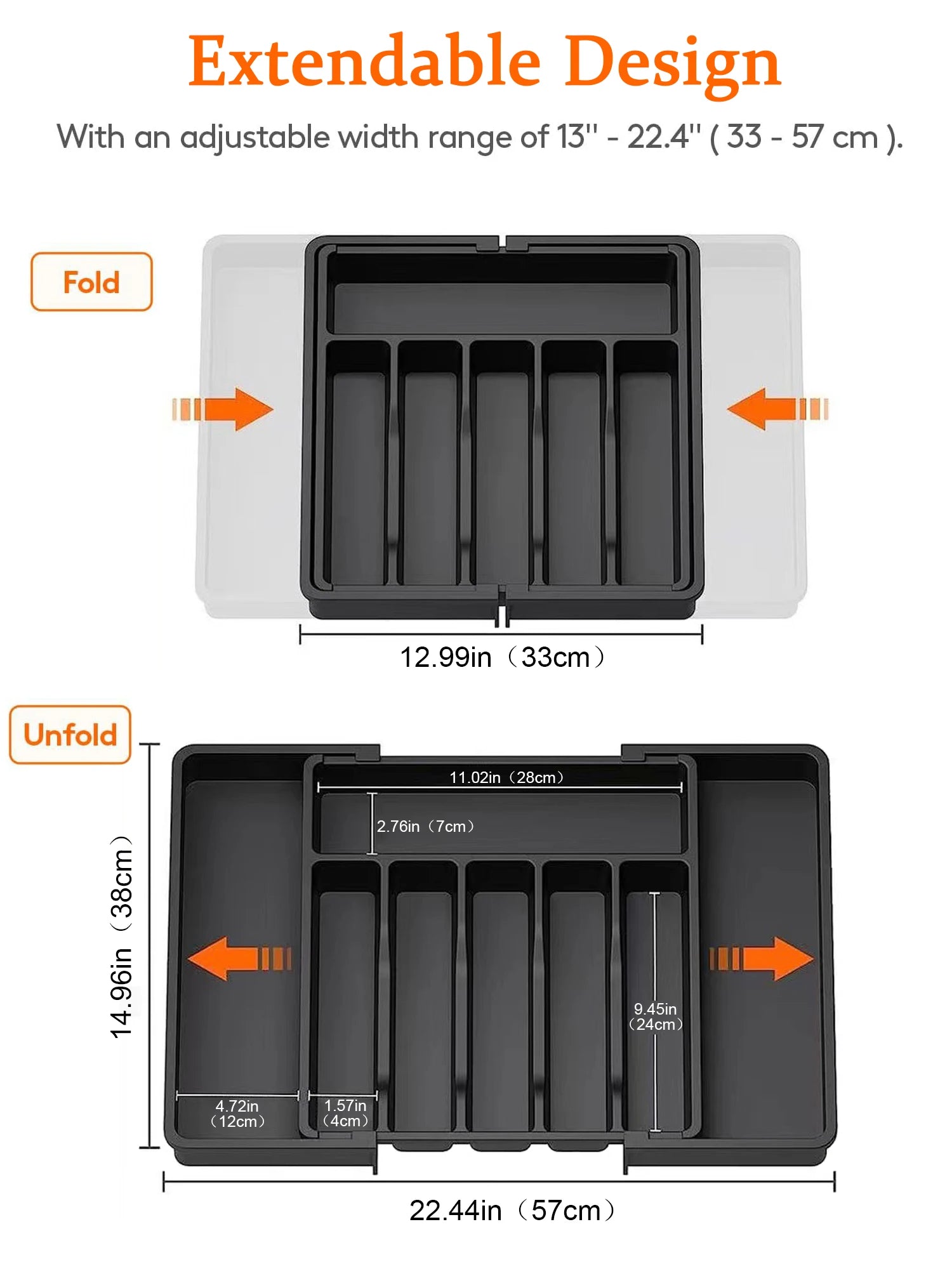 Expandable Cutlery Tray - Simple and directly descriptive.